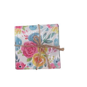 4 Spring Floral coaster set